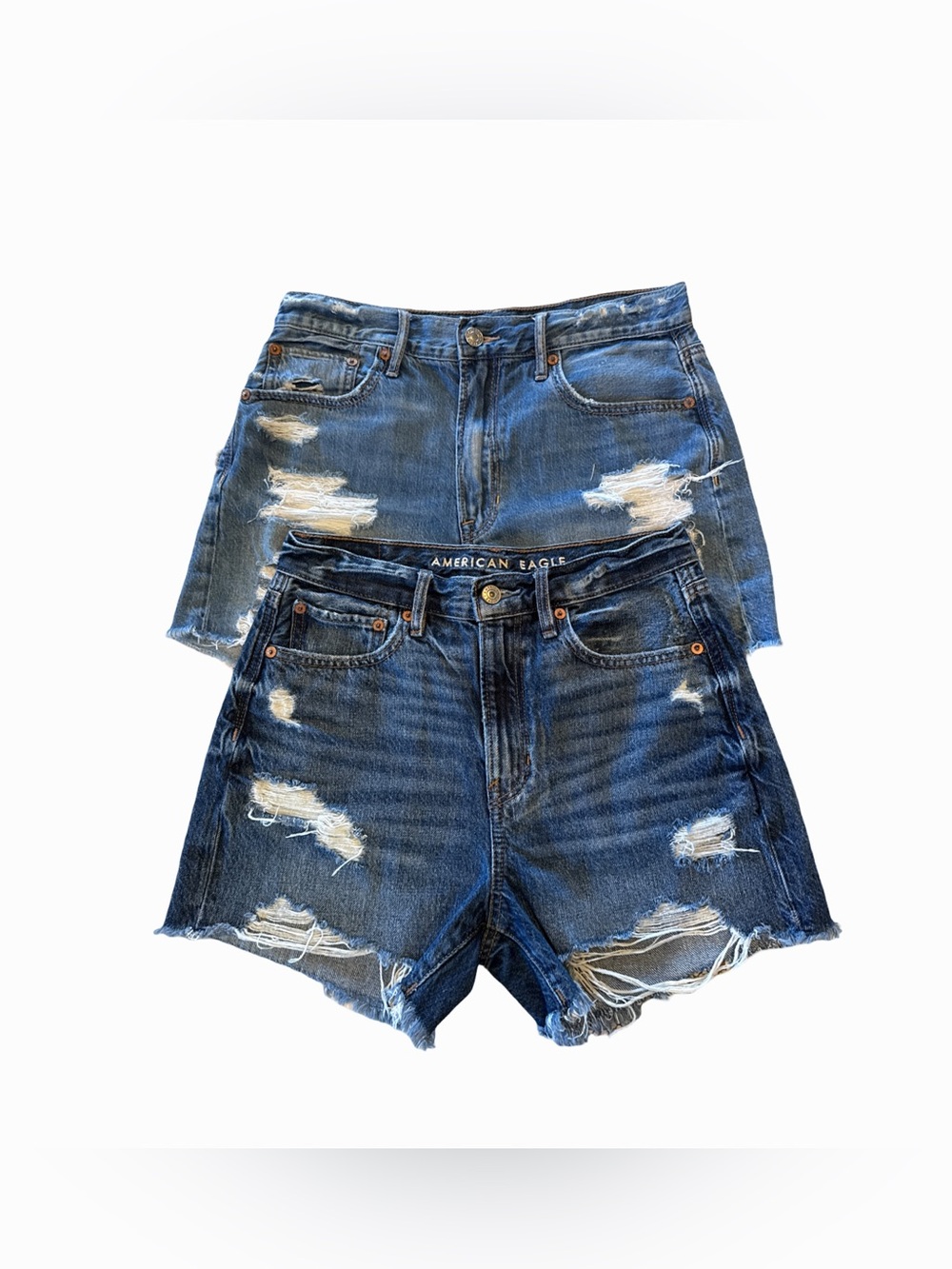 American Eagle Outfitters set 2 90s Boyfriend Short Distressed Jean Shorts Sz 2
